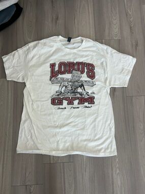 Gym White Graphic Tee - Men's Casual Shirt